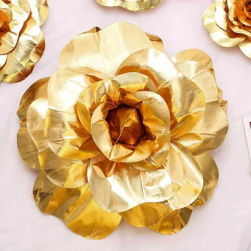 Miniatura 12 de Efavormart - Enormes rosas de espuma 3D para decoración de bodas, paquete de 2 flores artificiales blancas de 20 pulgadas, fondo de fiesta grande