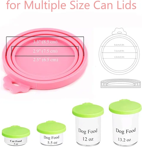Miniatura 4 de Paquete de 4 Tapas de Latas de Comida para Mascotas de Silicona para Comida de Perros y Gatos