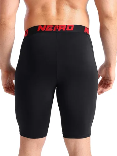Miniatura 5 de NELEUS Paquete de 3 pantalones cortos de compresión para correr con bolsillos para hombre