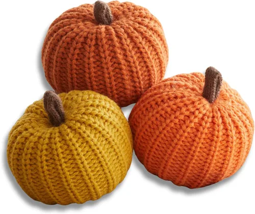 Miniatura 19 de Your Heart's Content Juego de 5 mini calabazas de punto, regalo pensativo, favorito de otoño, rellenos de cuencos de otoño, decoración de bandeja