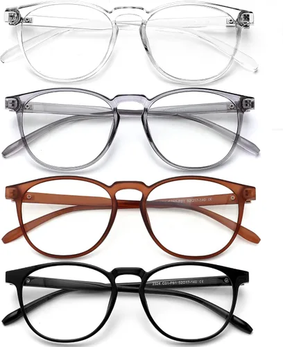 Miniatura 16 de Gafas de bloqueo de luz azul para mujeres/hombres, paquete de 4 unidades para lectura en computadora, juegos, televisión, teléfono, antirreflejos