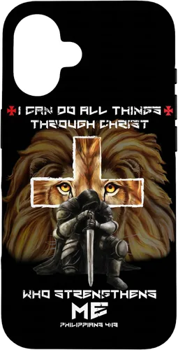 Miniatura 27 de Fundas para iPhone 11 Christian Phone Cases Men Bible Verse Philippians 4:13 Lion Case