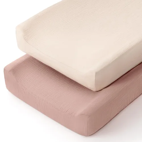 Miniatura 10 de lulumoon Funda para cambiador de pañales de bebé: Funda de almohadilla de muselina para cambiador de pañales - Fundas de cambiador para niñas y niños