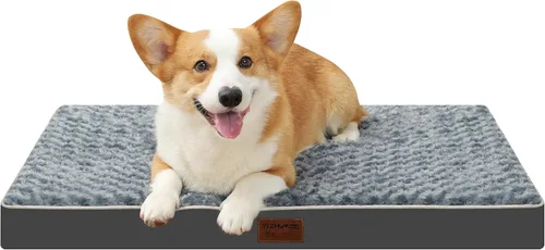 Miniatura 14 de Cama para perro, camas ortopédicas impermeables para perros grandes, medianos y pequeños, almohadilla para jaula de perro con funda extraíble Gris