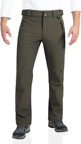 Outdoor Ventures Lite - Pantalones deportivos impermeables y resistentes al viento para hombre, con forro polar, para senderismo, esquí, nieve,