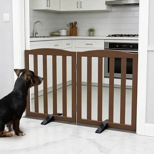 Miniatura 2 de Puerta para Perros Independiente para Interiores, Puerta para Perros Plegable, Puertas para Mascotas para Entradas, Escaleras o Pasillos, Puerta