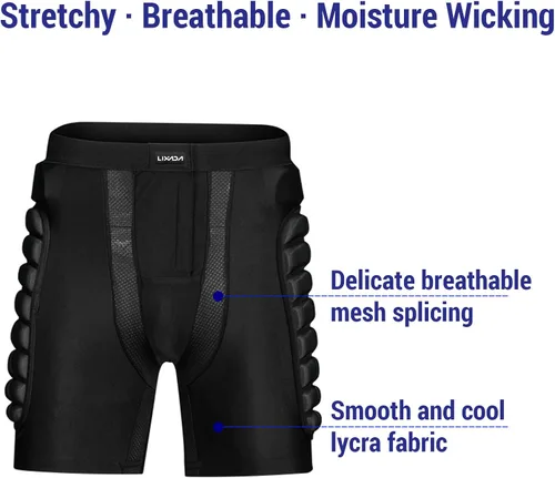 Miniatura 2 de Lixada Pantalones cortos acolchados protectores 3D para snowboard, patinaje, esquí