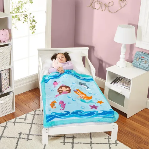 Miniatura 2 de EVERYDAY KIDS Manta para Niños Pequeños - 30" por 40" - Aventura Submarina de Sirenas - Súper Suave, Afelpada, Cálida y Cómoda Sirenas Aventura