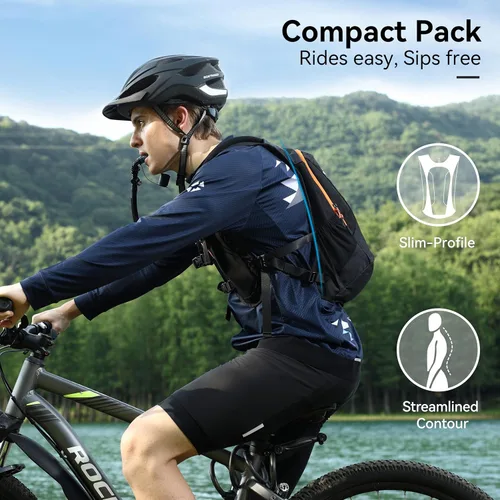 Miniatura 4 de MARCHWAY Mochila de hidratación ligera con correas estilo chaleco y bolsa de agua de TPU de 2.5 L, versátil y elegante paquete de múltiples