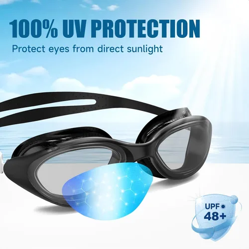 Miniatura 5 de VegoVia Gafas de natación para adultos para hombres y mujeres, gafas de natación para piscina, antiniebla/UV, gafas de natación con estuche
