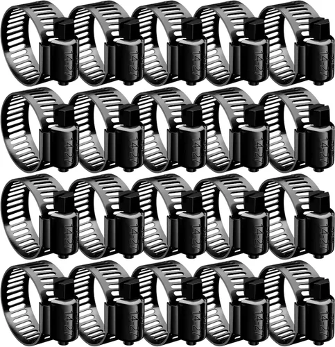Miniatura 8 de BOTTEN 15 piezas Abrazadera de manguera negra, 1-1/3" - 2-1/4" (33-57mm) Abrazaderas de manguera de acero inoxidable 304, juego de surtido