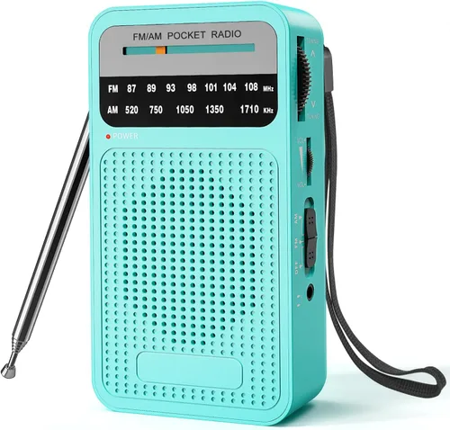 Miniatura 9 de Radio portátil AM FM con la mejor recepción, radio transistor Goodes con altavoz fuerte, funciona con 2 baterías AA, conector de auriculares