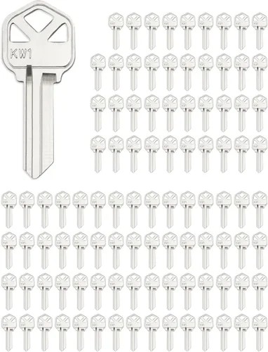 Miniatura 9 de QWORK Llaves en blanco, paquete de 50 estructuras de cobre compatibles con (KW1) Kwikset, nueva llave de metal sin cortar en blanco