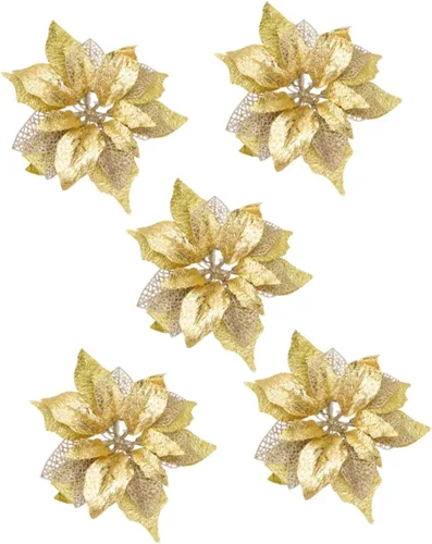 IMIKEYA 5 piezas de flores de Navidad grandes de Navidad flor de Pascua decoración de Navidad flores artificiales adorno floral decoración DIY flor