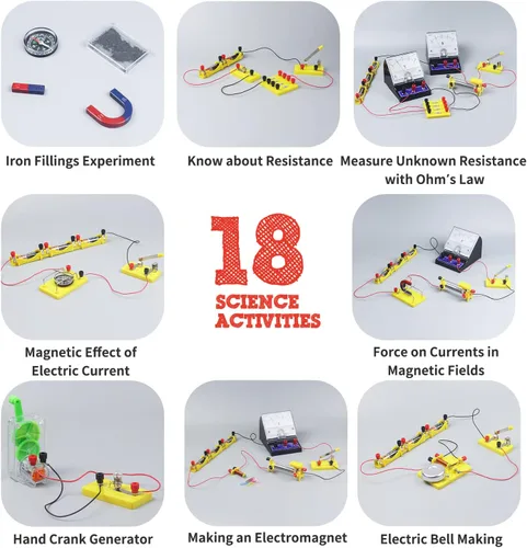 Miniatura 4 de Teenii Kit de electricidad y magnetismo para niños, experimentos científicos STEM con circuitos eléctricos, juguete educativo de física, juego