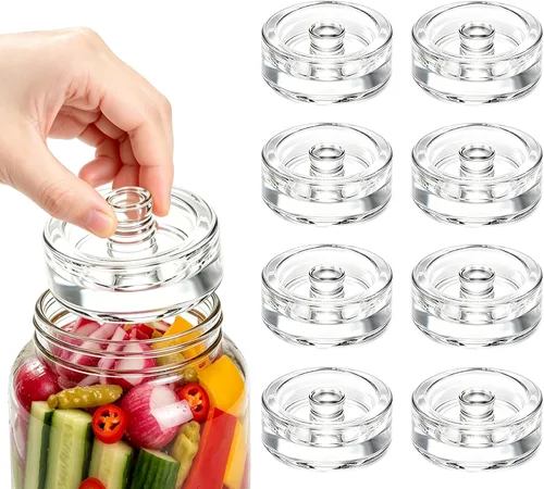 Nexboraque Paquete de 9 pesos de fermentación de vidrio, pesos de fermentación de fácil agarre, pesos de conservas y peso de vidrio de decapado para