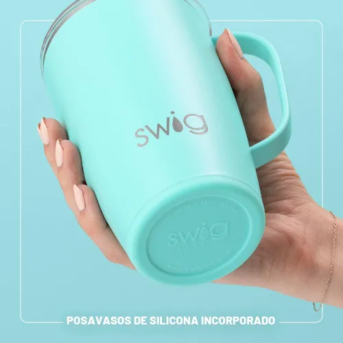 Miniatura 6 de Swig Life - Taza de café de viaje de 22 onzas, vaso con aislamiento térmico con asa y tapa, para portavasos y lavavajillas, de acero inoxidable