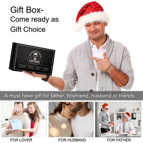 Miniatura 7 de Kit de afeitado para hombres - Set de regalo de amigo secreto, incluye afeitadora de seguridad, crema de afeitar de sándalo, aftershave, aceite
