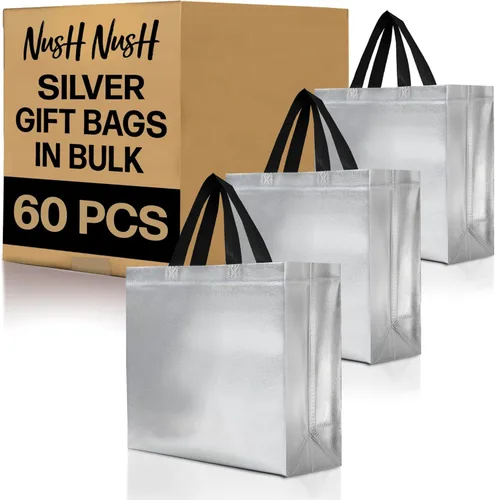 Miniatura 79 de Nush Nush - Bolsas de regalo reutilizables azul aguamarina a granel (azul aguamarina - Tamaño mediano - Juego de 30)