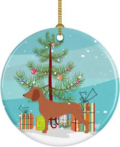 Miniatura 80 de Caroline's Treasures American Toy Fox Terrier - Adorno de cerámica de Navidad para colgar en el árbol de Navidad, decoración para el hogar, Navidad