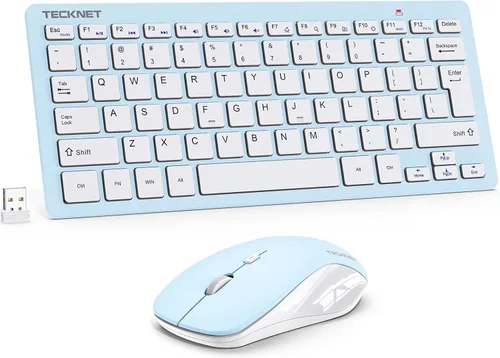 Miniatura 8 de TECKNET Combo de Teclado y Ratón Inalámbrico, Mini Teclado de Computadora Inalámbrico y Conjunto de Ratón 2.4GHz, 1600 DPI Ajustable Silencioso