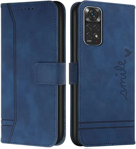 Miniatura 10 de Funda tipo cartera para Xiaomi Redmi Note 11, Redmi Note 11 Funda con tarjetero Funda de cuero con función atril Protección completa magnética Negro