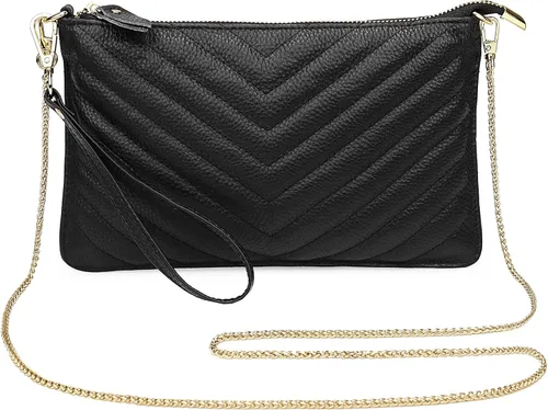 Miniatura 2 de Uromee Cartera de mano para mujer, de piel auténtica, con cadena de hombro desmontable