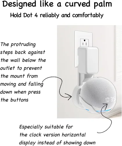 Miniatura 3 de ZUOLACO Soporte de pared para Dot 4ª/5ª generación, colgador de salida para Dot 4ª/5ª generación, soporte de altavoz inteligente, accesorios