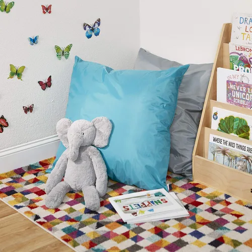 Miniatura 7 de ECR4Kids Cojín Jumbo para interiores y exteriores, para niños, 27 x 27 pulgadas, esenciales para el aula, turquesa