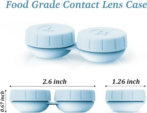 Miniatura 2 de Vastsoon 3 accesorios de limpiador de lentes de contacto, reemplazo portátil de la funda para lentes de contacto (azul)