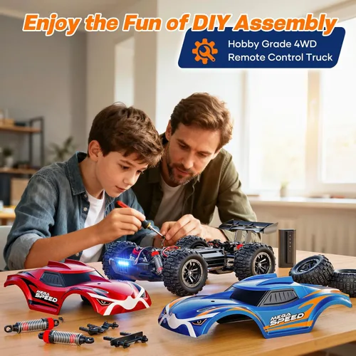 Miniatura 8 de Autos RC rápidos sin escobillas 1/16 para adultos, auto de control remoto todoterreno máximo de 64 KM/H - Camiones monstruo RC todoterreno de alta