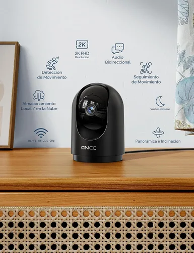Miniatura 2 de Cámara de seguridad GNCC para interiores, cámaras 2K para seguridad del hogar con detección de movimiento, cámara para bebé/mascota con aplicación