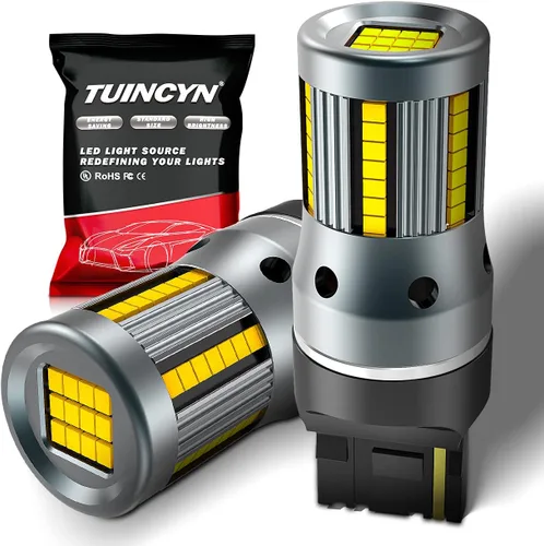 TUINCYN Bombilla LED 7440 con resistencia de carga incorporada, 12 V, 54 piezas, chip sin hiperflash 7440NA 7441 992 T20 W21W CANBUS luz de señal de