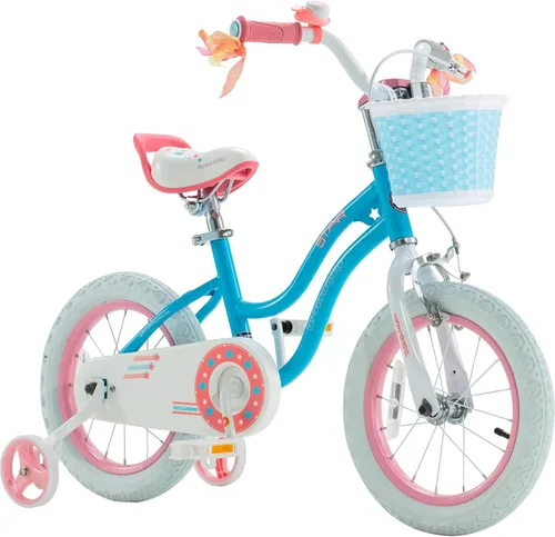 Miniatura 20 de Royalbaby Stargirl Bicicleta infantil de aventura al aire libre con soporte, asiento ajustable y cesta, 18 pulgadas, rosa [3] Rojo coral