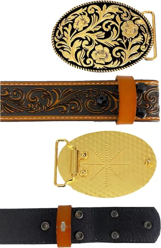 Miniatura 3 de TOPACC Cinturones occidentales de cuero genuino para mujer y hombre, vaquera, vaquera, campo, rodeo, hebilla, pantalones vaqueros, vestidos