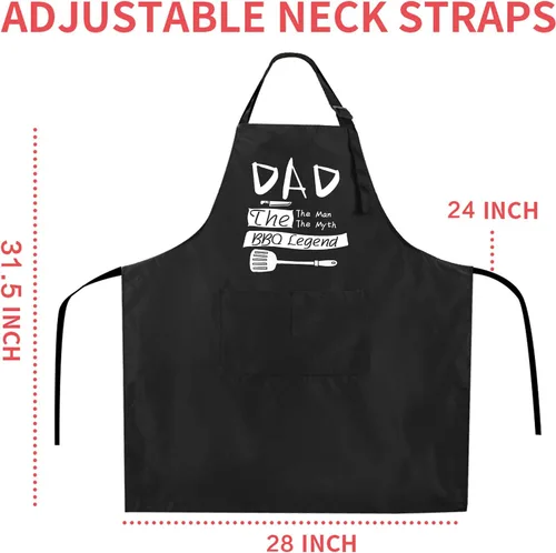 Miniatura 4 de Rosoz Delantales divertidos para barbacoa negros ajustables para cocina, chef, delantales para hombres.., Talla única