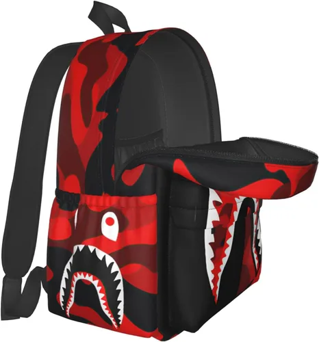 Miniatura 4 de Vkaxopt Mochila con dientes de tiburón, mochilas camuflaje, mochila de viaje para portátil, mochila de gran capacidad, bolsa de libros, moda