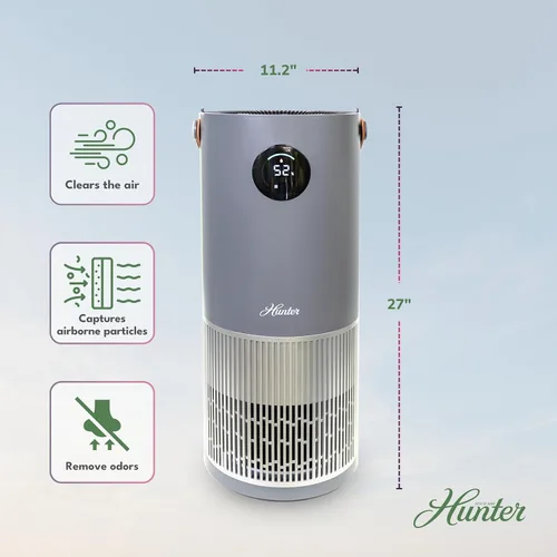 Miniatura 7 de Hunter Fan Company Humidificador y purificador de aire en uno, purificadores de aire de filtración avanzada para el hogar, purificadores de aire