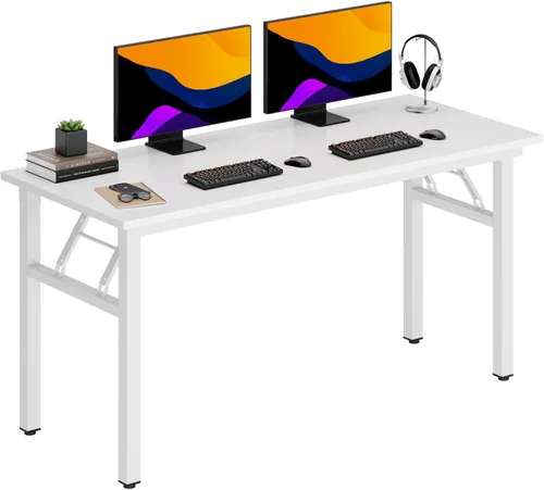Miniatura 37 de DlandHome - Mesa plegable para computadora de 47 pulgadas, escritorio portátil, mesa de actividades, mesa de conferencias, escritorio de oficina