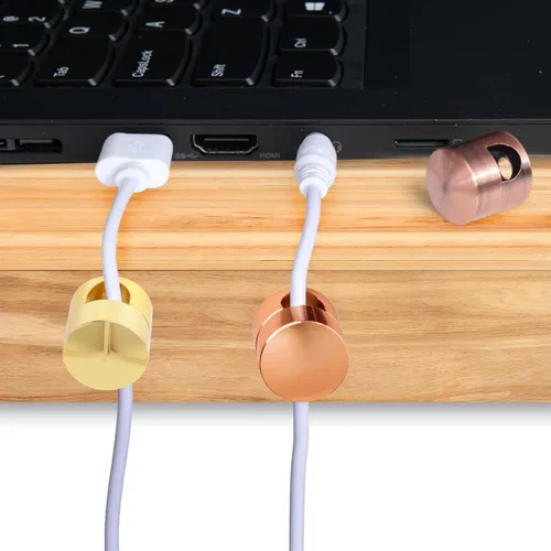 Miniatura 6 de SmallCat 3 juegos de soportes de cargador para cables, soportes de anclaje de cables ajustables, clips de cable de metal adhesivos, organizadores