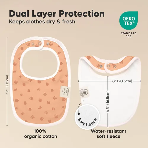 Miniatura 3 de Paquete de 8 baberos orgánicos para niños y niñas, baberos de algodón suave para babear y dentición para bebés niñas y niños, extra absorbentes
