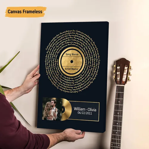 Miniatura 5 de VICILO Póster Enmarcado con Letras de Canción Personalizadas, Regalo para Padres, Acordes de Canción Perfectos, Pareja, 50° Aniversario de Boda