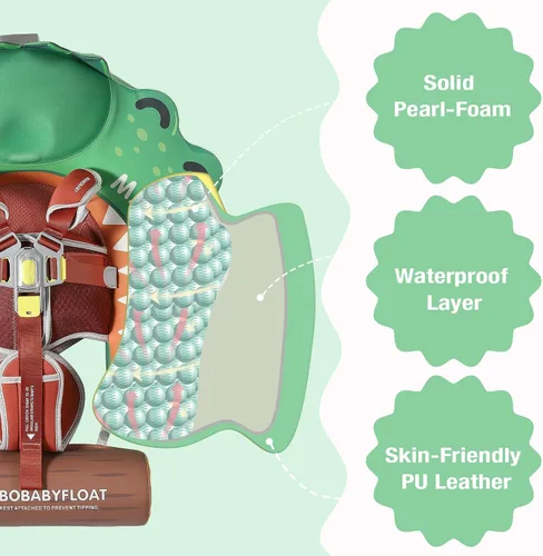 Miniatura 4 de Mambobaby Float Deluxe - Flotador de piscina para bebés: entrenador de natación seguro y cómodo para bebés y niños pequeños, diseño no inflable
