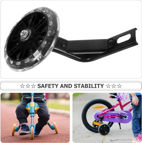Miniatura 8 de Garneck Ruedas de entrenamiento de bicicleta, ruedas estabilizadoras de bicicleta, rueda de bicicleta intermitente silenciosa para con soporte de 12