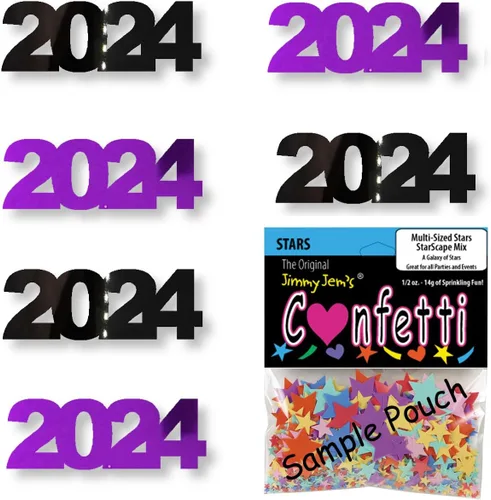 Miniatura 52 de Confetti Year 2024 Negro, Azul Royal Combo - 2 bolsas de media onza (1 oz)