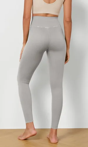Miniatura 2 de ODODOS Leggings sin costuras para mujer, cintura alta, lavado ácido, acanalado, pantalones de entrenamiento, gimnasio, yoga