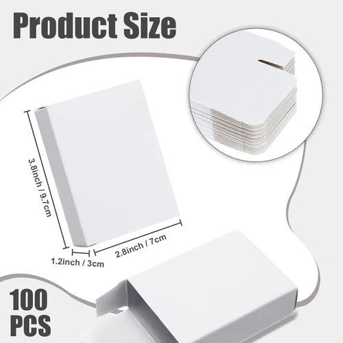 Miniatura 2 de Gersoniel 100 piezas de cajas de jabón kraft para envasado de jabón casero, suministros para fiestas, regalos y envoltorios, 9,7 x 7,1 x 3 cm Blanco