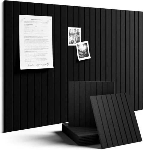 Miniatura 58 de Tablero de anuncios de fieltro grande de 36 x 24 pulgadas, alternativa al tablero de corcho – Paquete de 6 con 40 pestañas adhesivas extraíbles