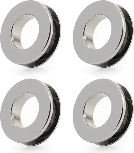 Miniatura 11 de CRAFTMEMORE Anillos de metal a presión con ojales de superficie plana, anillos tóricos para bolso, fácil instalación, paquete de 4 (0.433 in