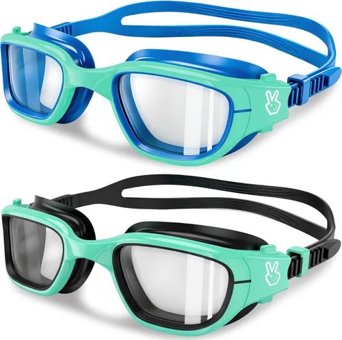 Miniatura 13 de Vvinca Gafas de natación para niños, gafas de natación para niños pequeños de 3 a 14 años, protección UV antivaho sin fugas, gafas de piscina